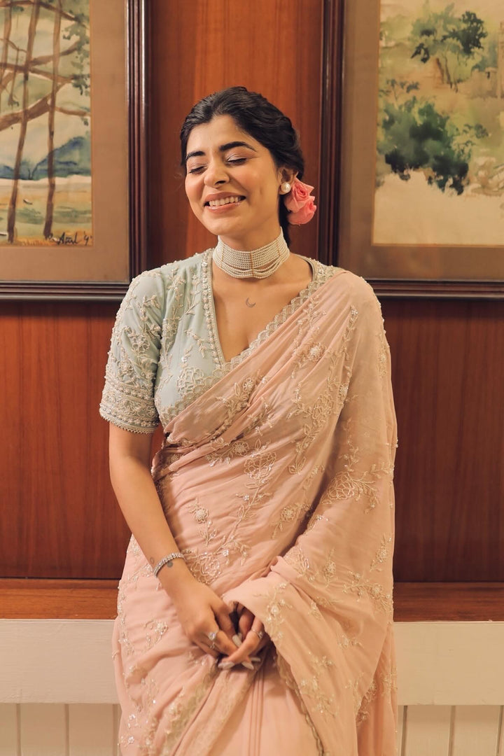 Sakshi Keshwani Pink Mirella Saree
