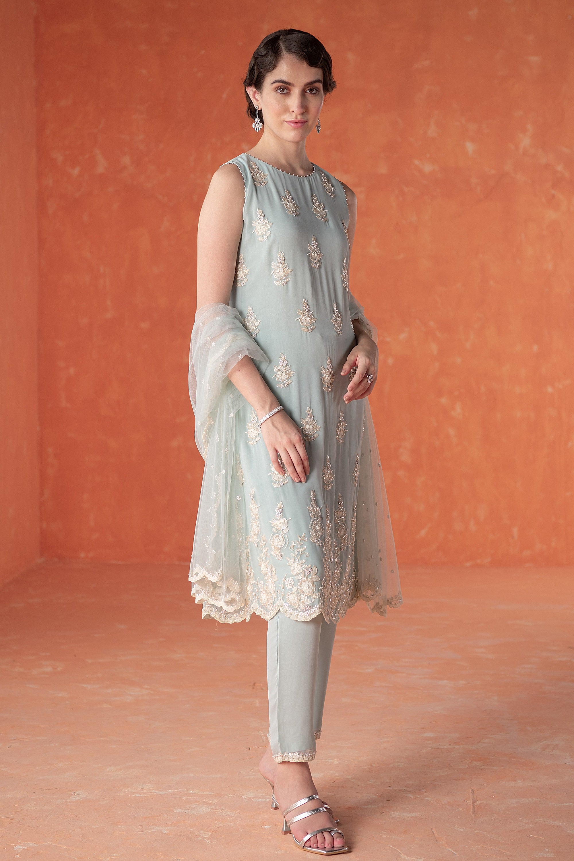 Bluebird A-Line Sleeveless Kurta Set