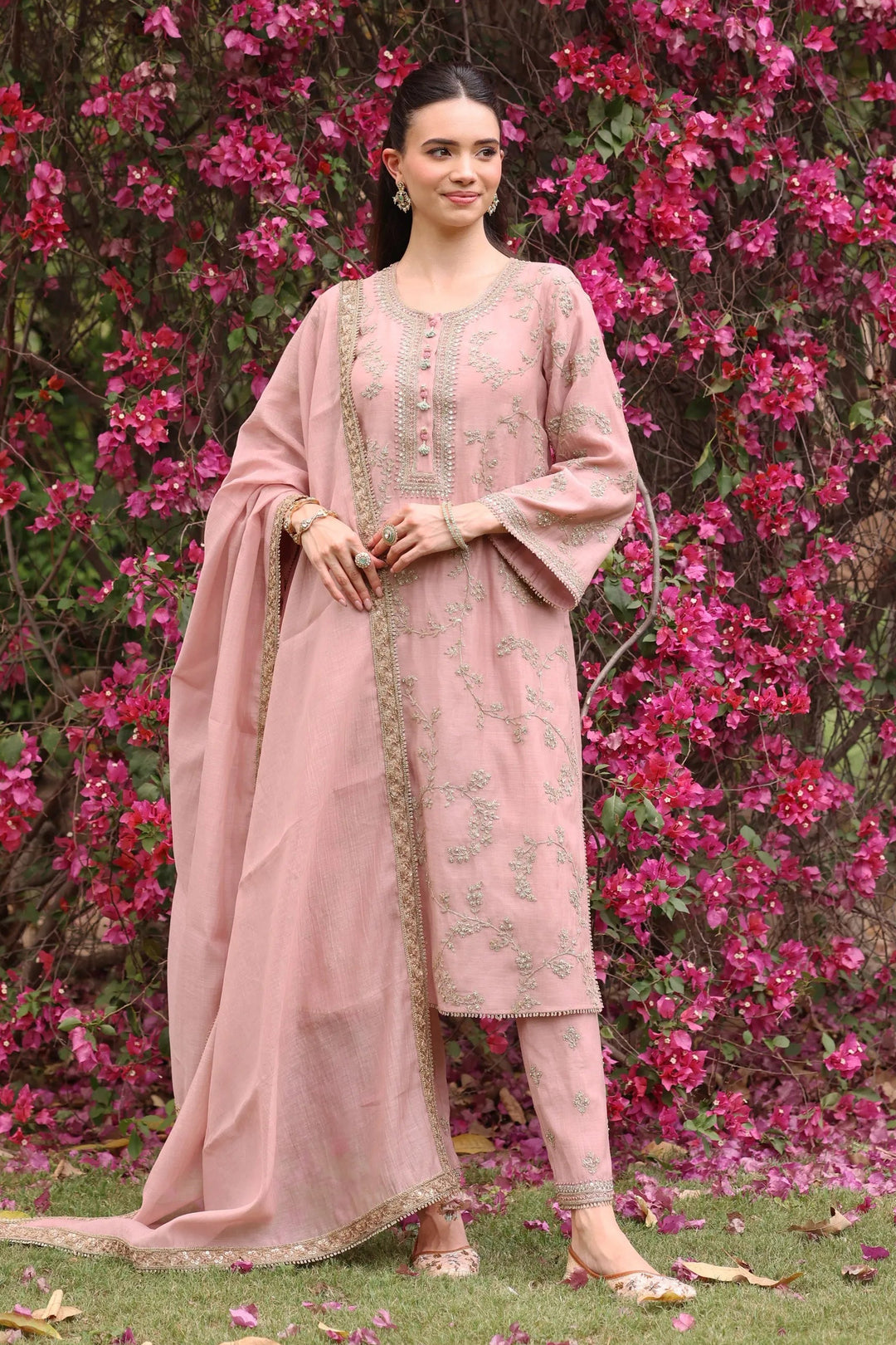 Noor Pink Vrinda Dori Kurta Set