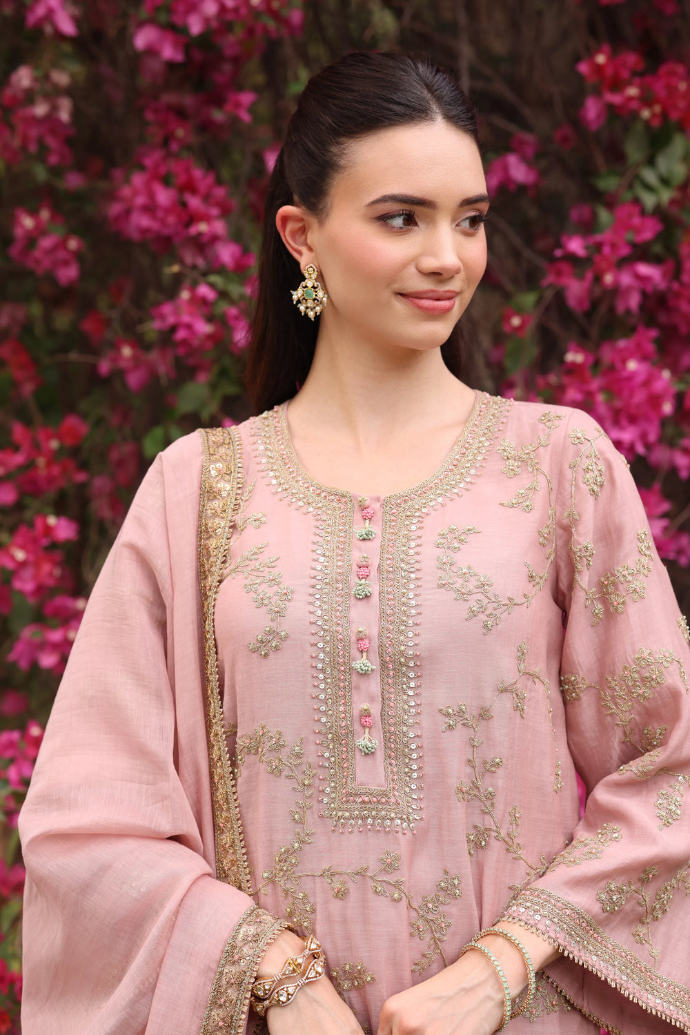 Noor Pink Vrinda Dori Kurta Set