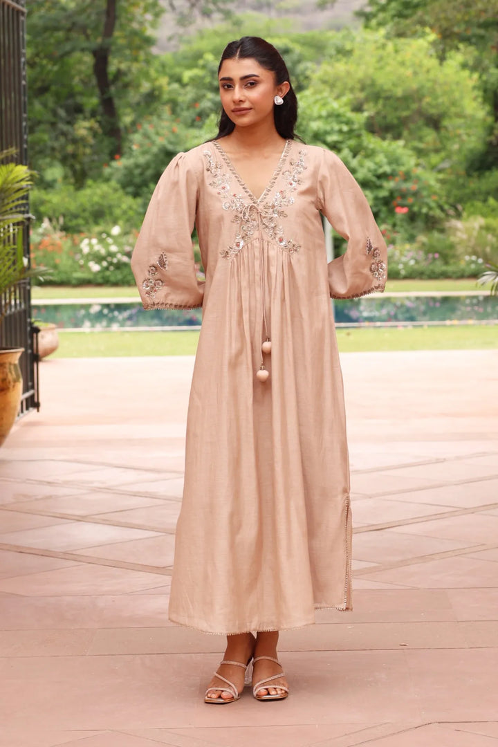 Beige Noor E Phool Dress