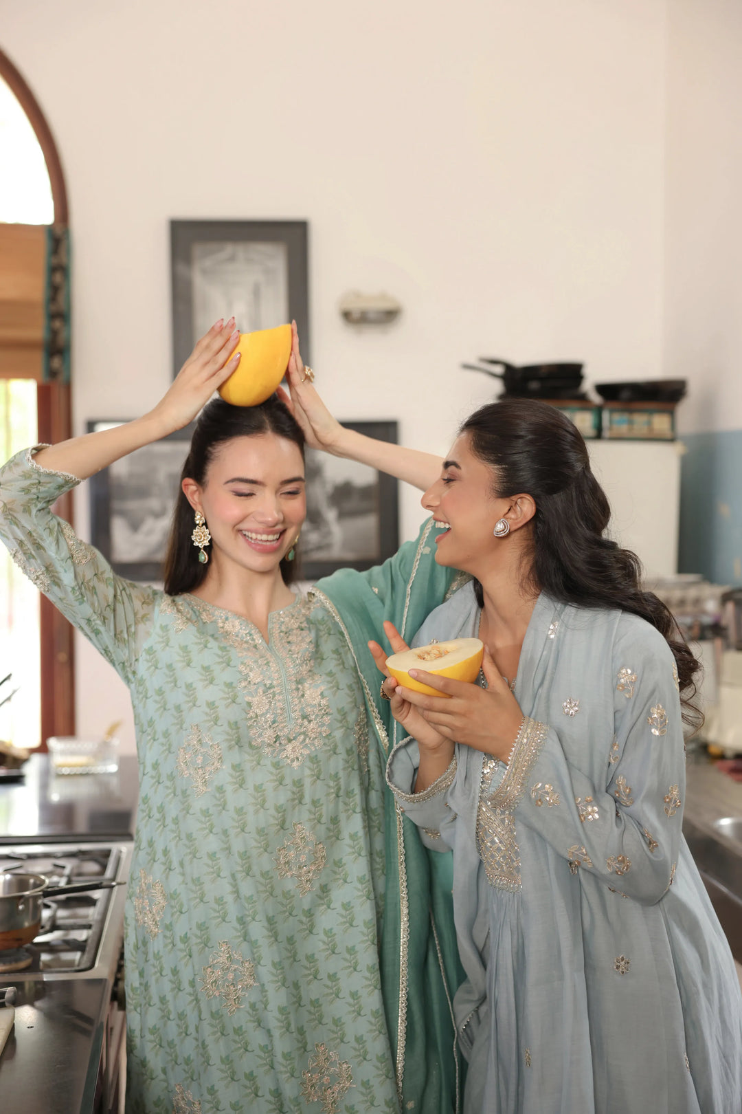 Ice Blue Vrinda Yoke Kurta Set