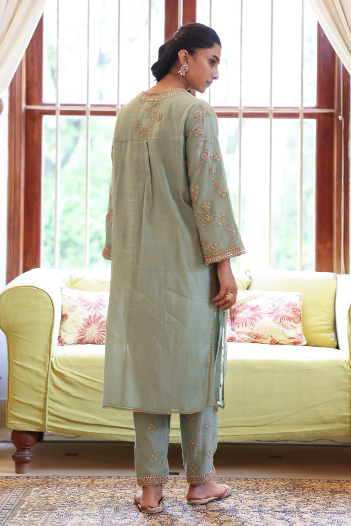 Teal Vrinda Dori Kurta Set