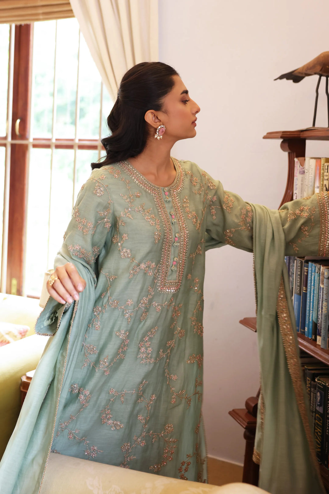 Teal Vrinda Dori Kurta Set