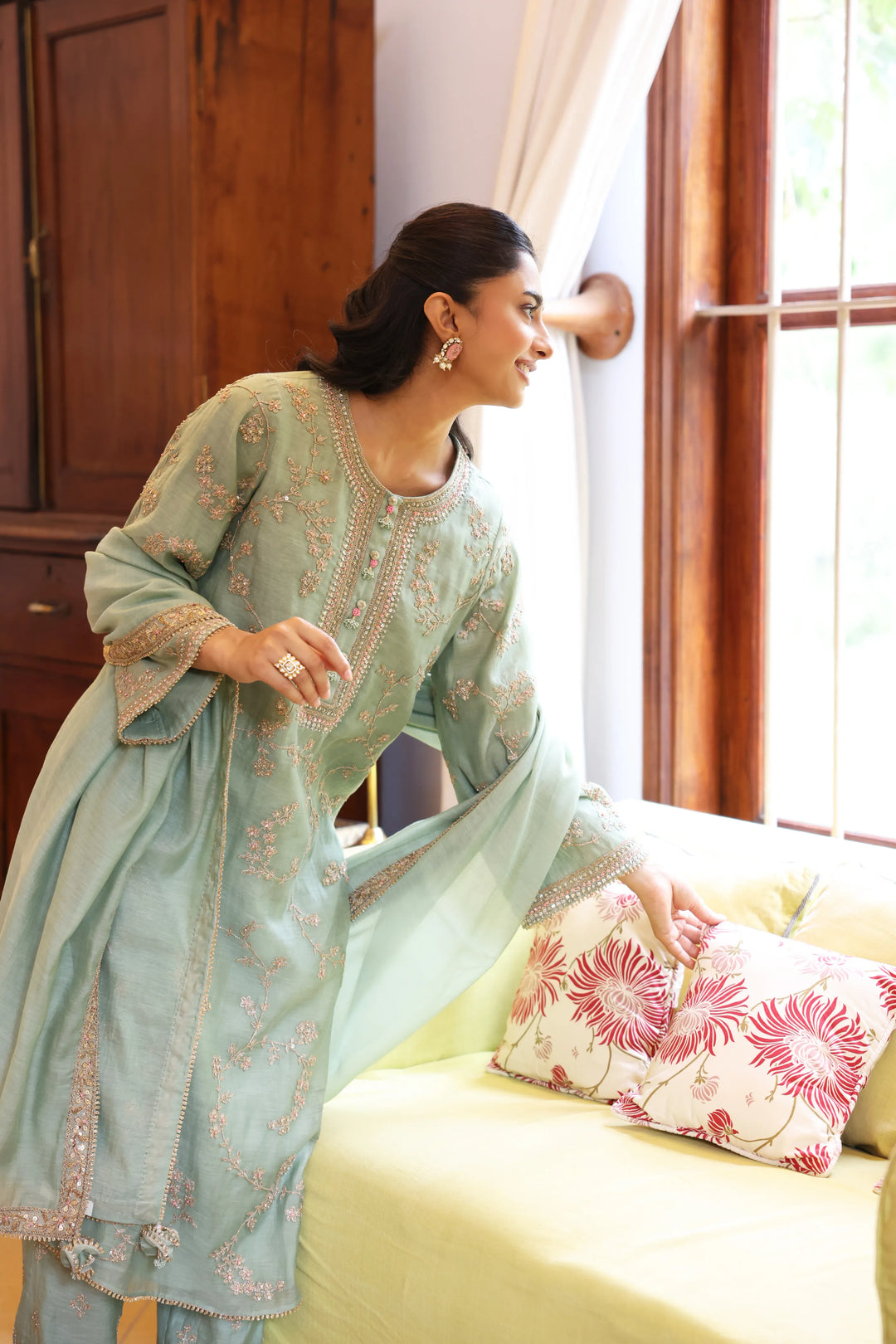 Teal Vrinda Dori Kurta Set