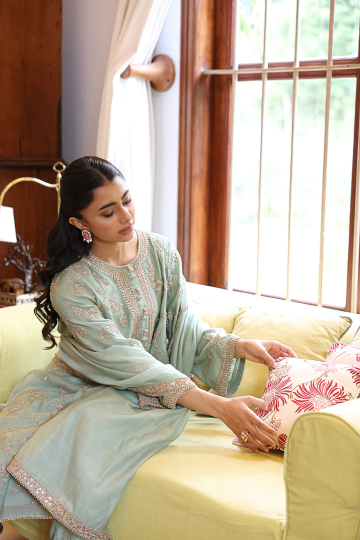 Teal Vrinda Dori Kurta Set