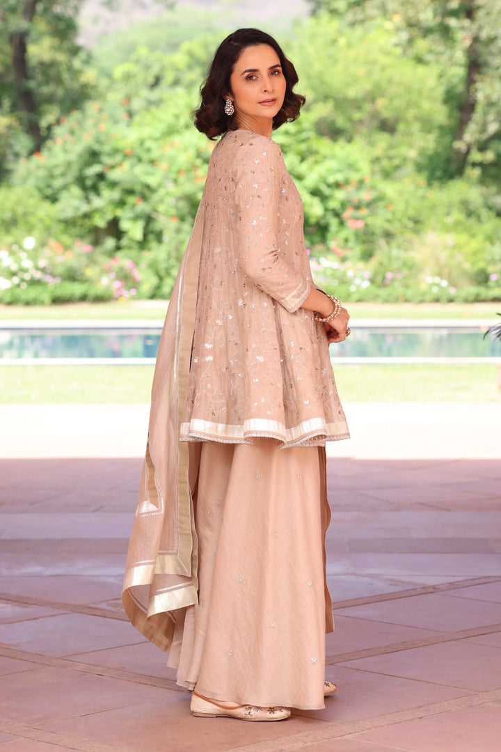 Beige Delara Short Anarkali