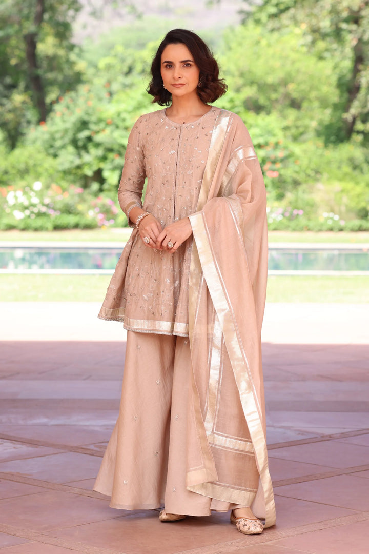 Beige Delara Short Anarkali