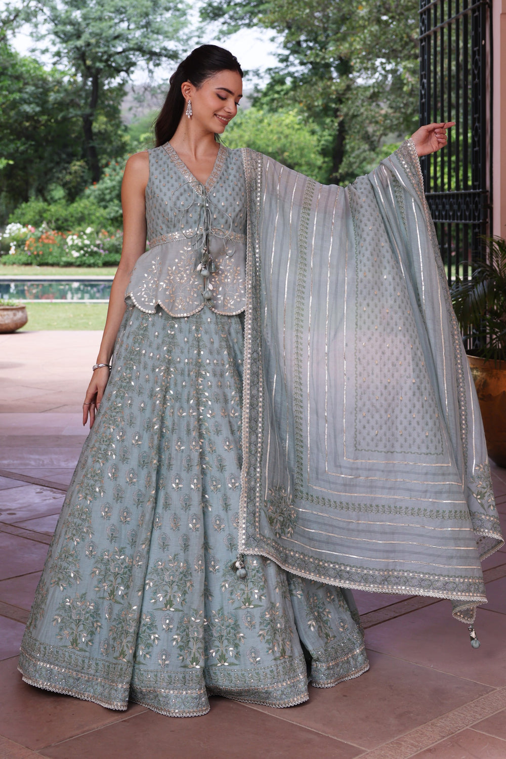 Green Sophia Lehenga