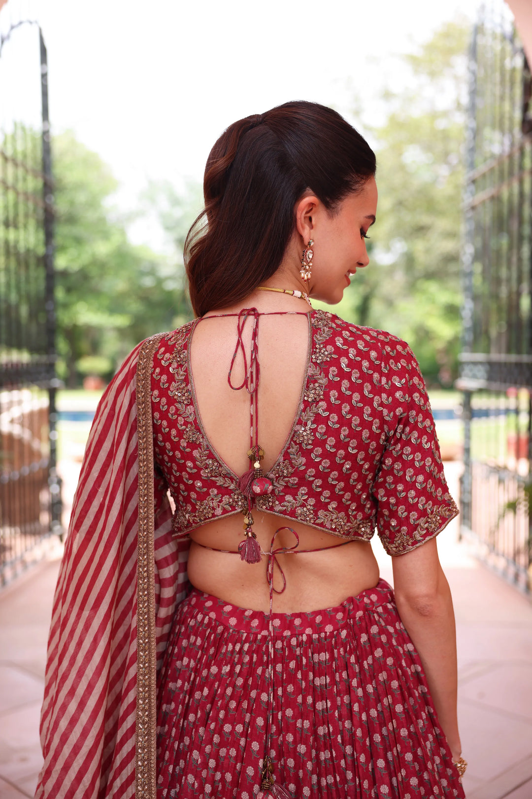 Red Anargul Lehenga