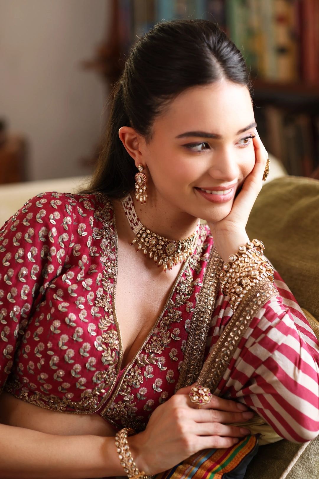 Red Anargul Lehenga