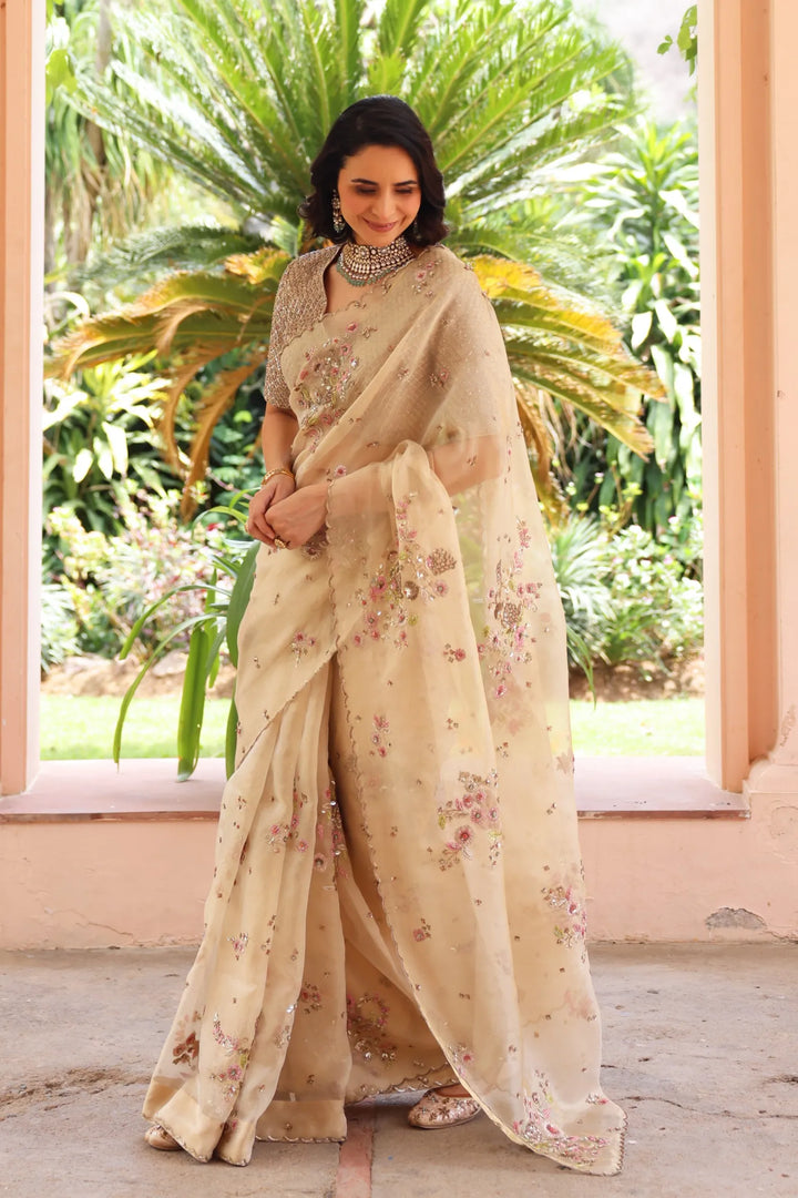 Gold Nafees Saree