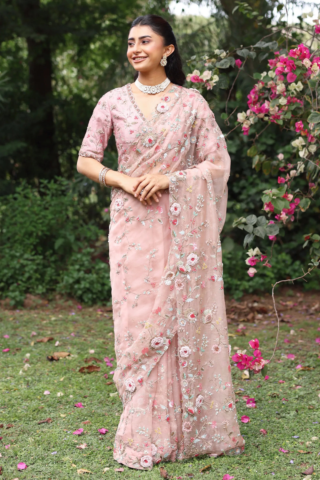 Noor Pink Faria Saree