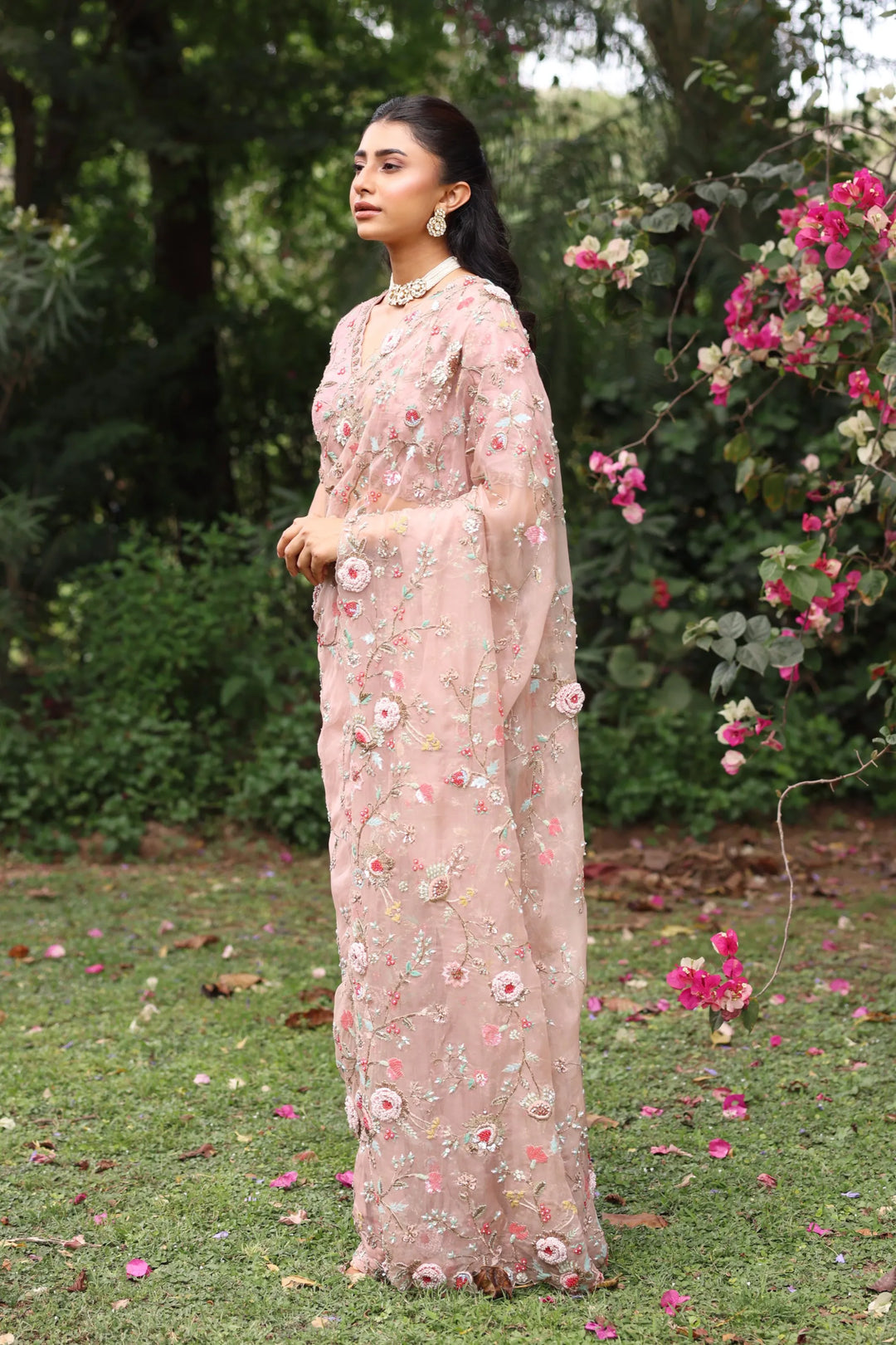 Noor Pink Faria Saree