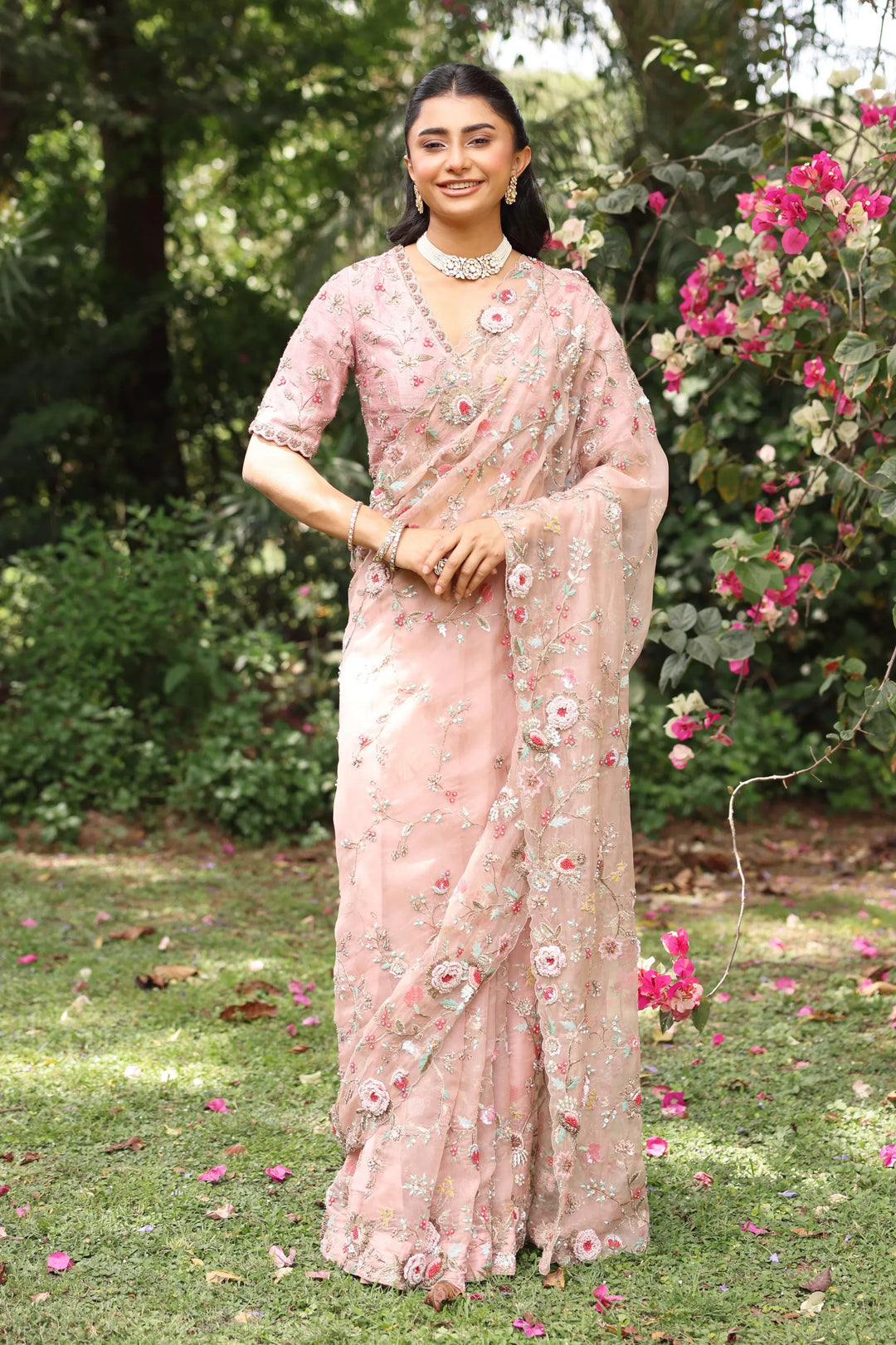 Noor Pink Faria Saree