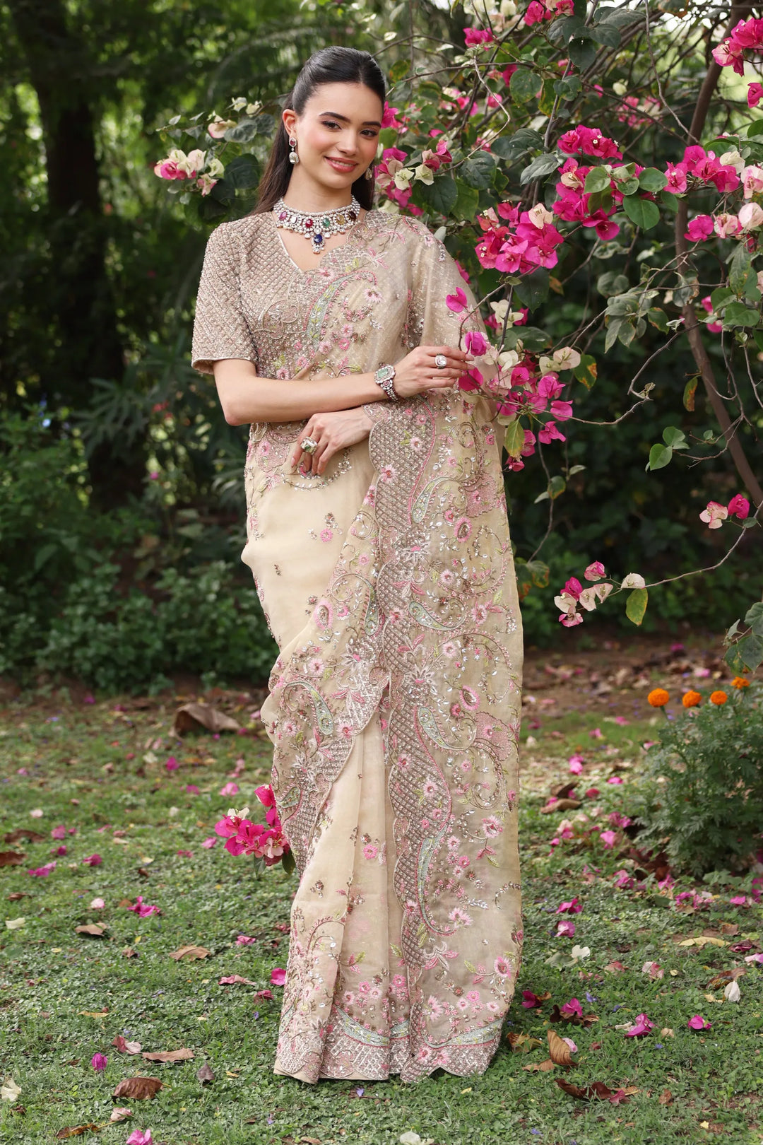 Gold Paisley Saree
