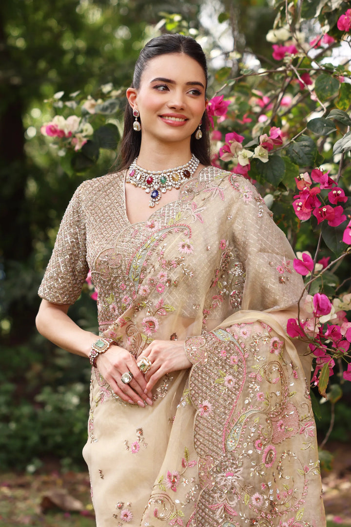 Gold Paisley Saree