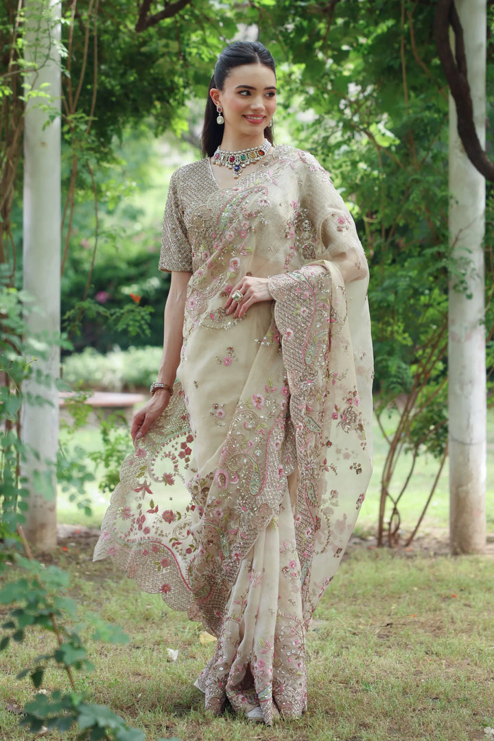 Gold Paisley Saree