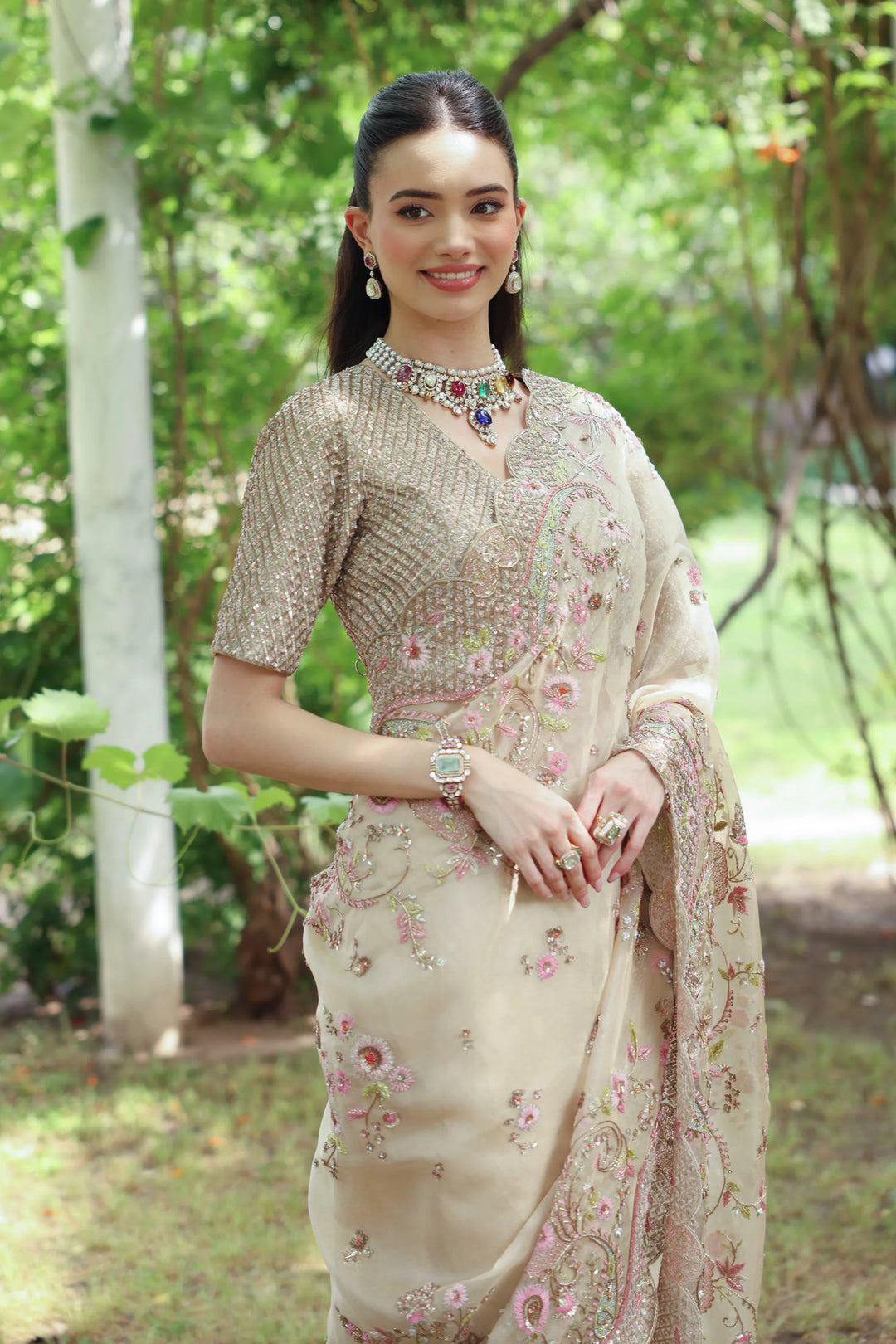 Gold Paisley Saree
