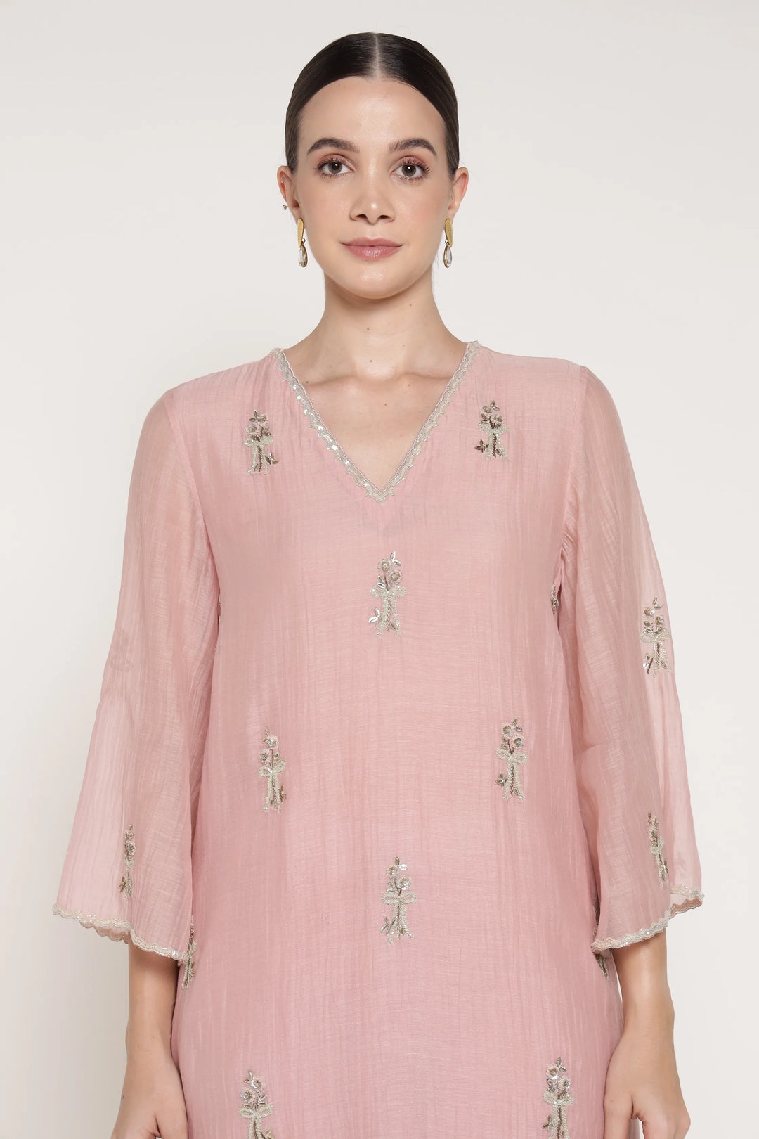 Noor Pink Bell Bow Coord Set