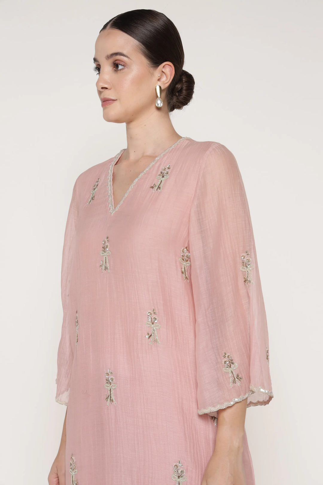 Noor Pink Bell Bow Coord Set