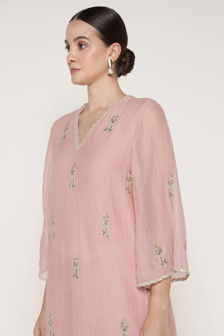 Noor Pink Bell Bow Coord Set