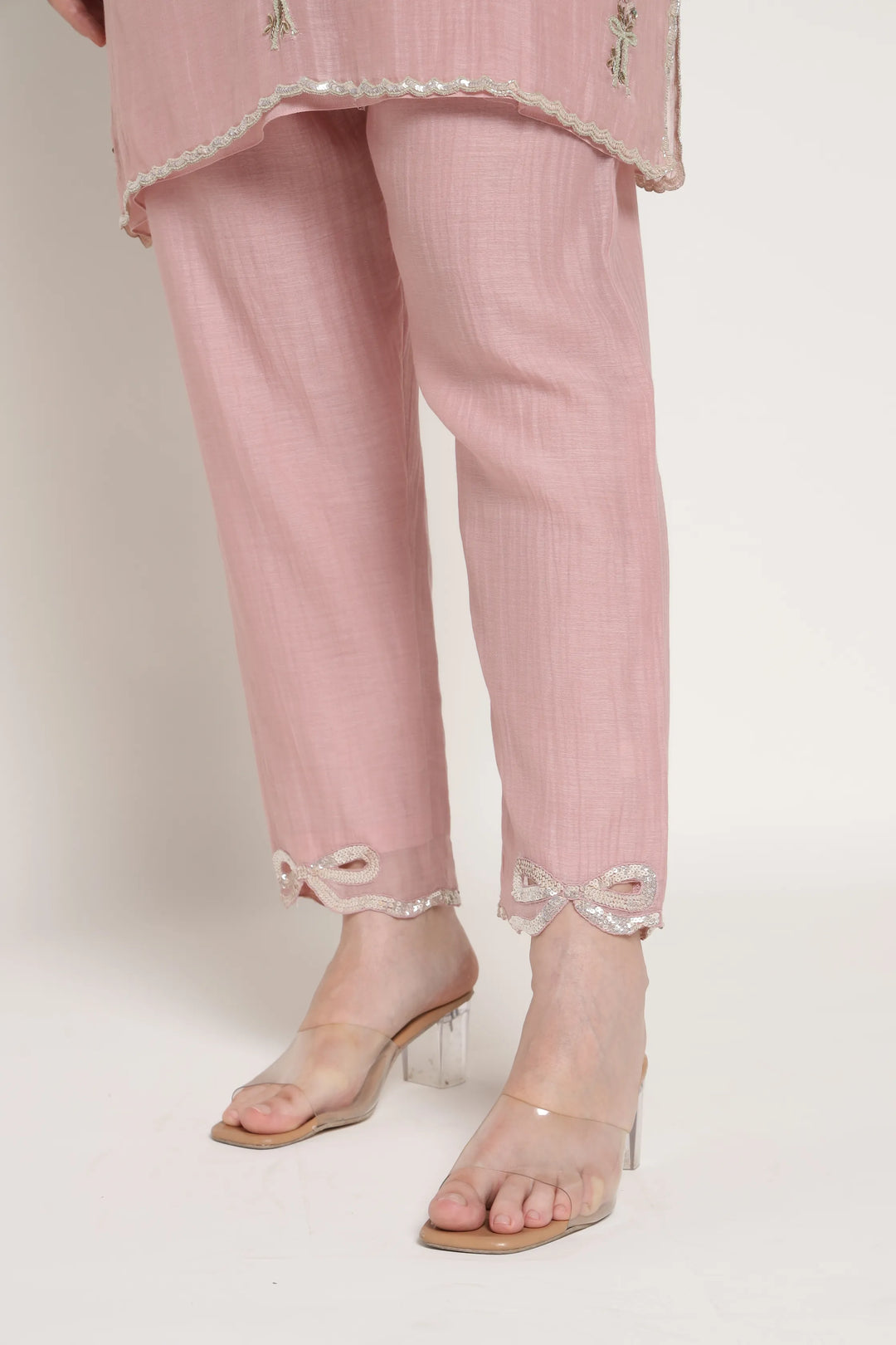 Noor Pink Bell Bow Coord Set