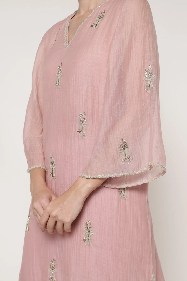 Noor Pink Bell Bow Coord Set