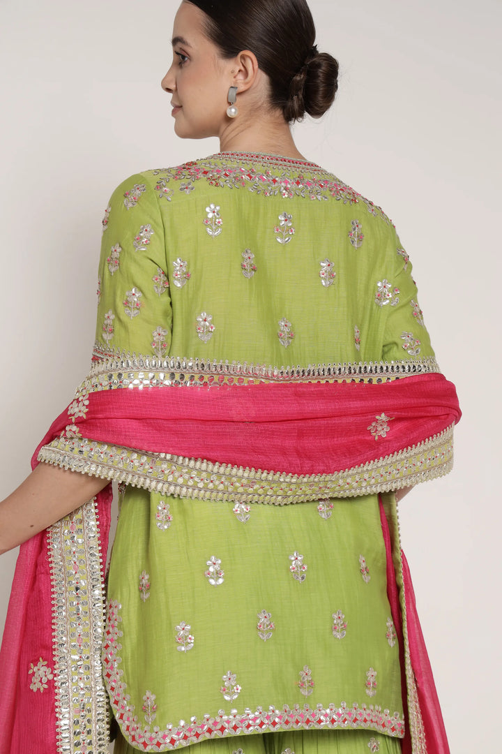 Lime Green Vrinda Garara Set