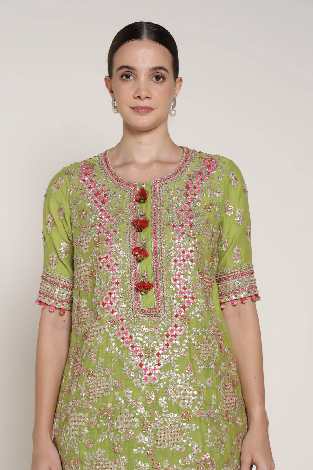 Lime Green Vrinda Garara Set