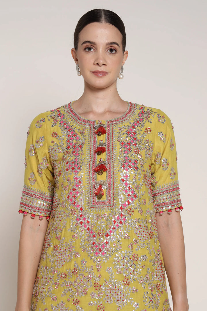 Yellow Vrinda Garara Set