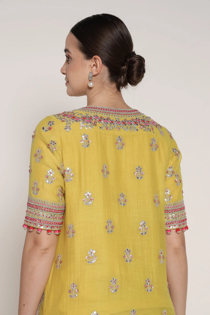 Yellow Vrinda Garara Set