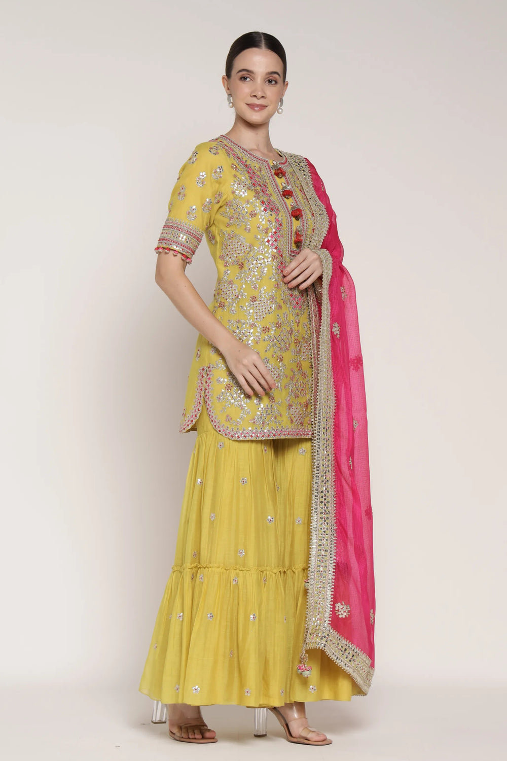 Yellow Vrinda Garara Set