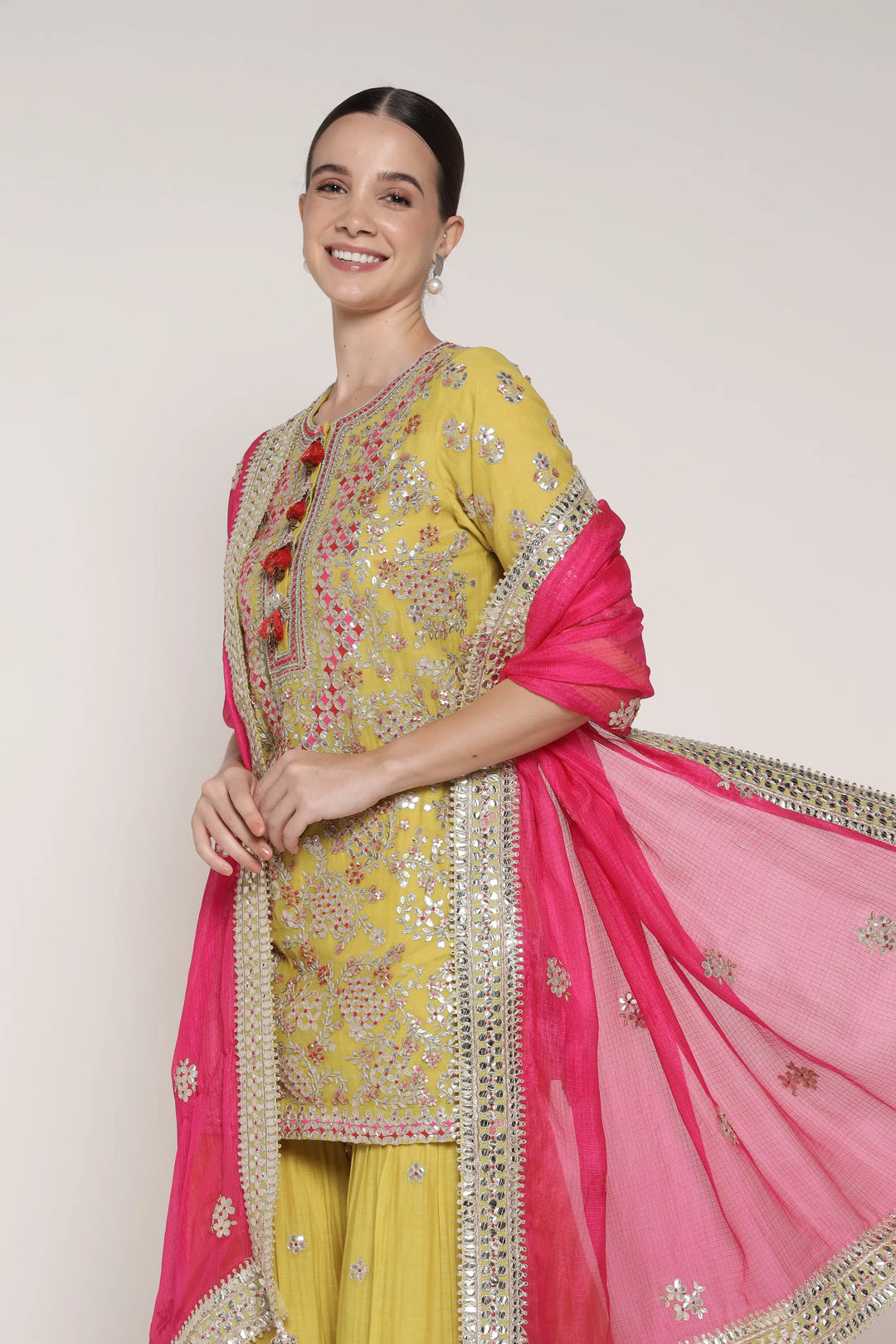 Yellow Vrinda Garara Set