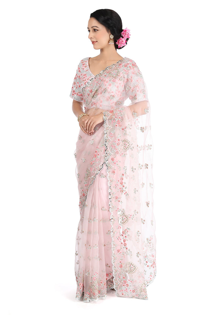 Pink Elephant Heavy Saree