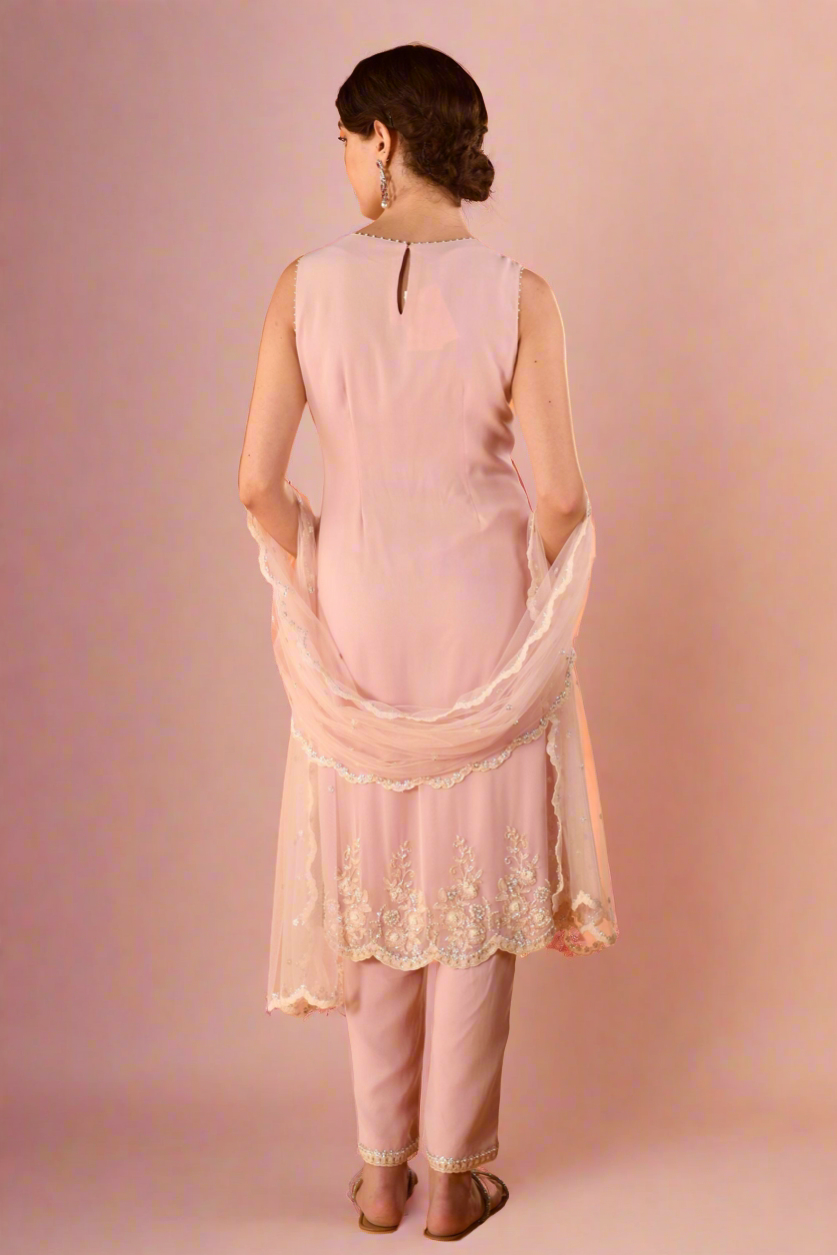 Pink Amaria A-line Long Kurta Set