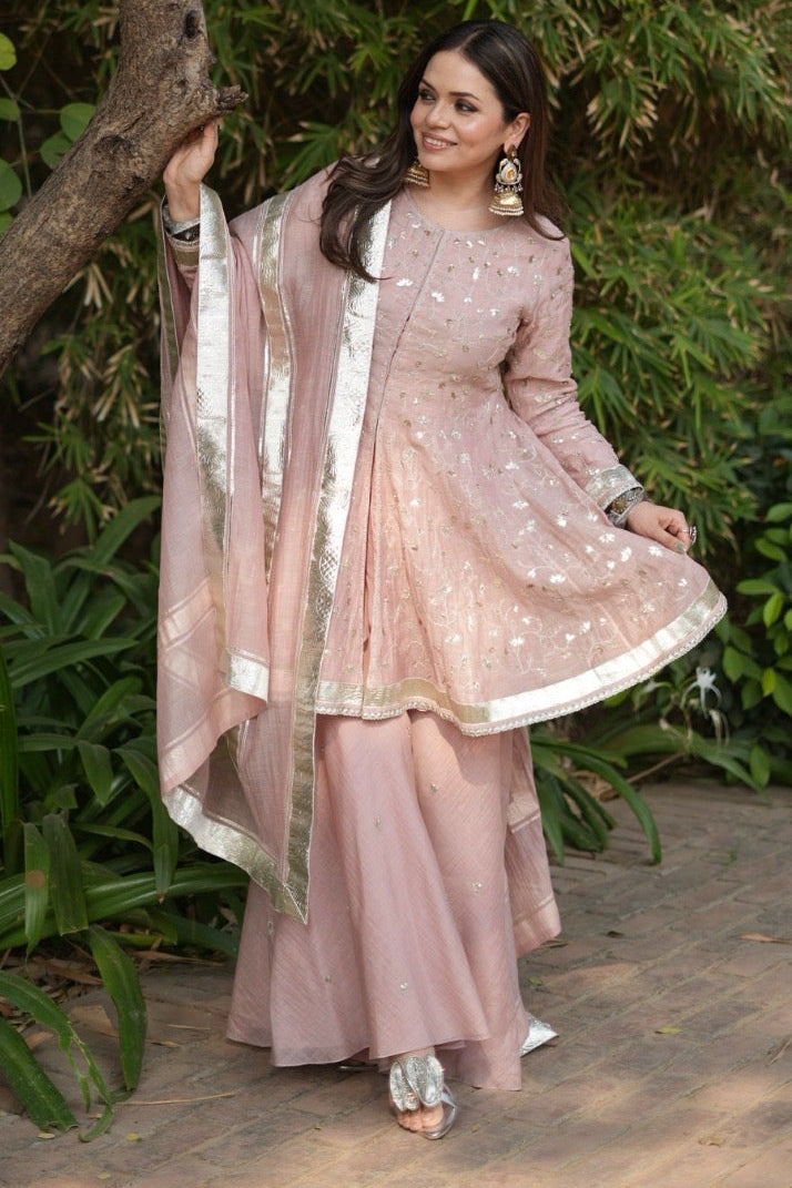 Heena Somani Noor Pink Delara Short Anarkali