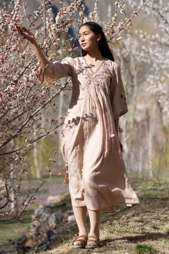 Beige Noor E Phool Dress