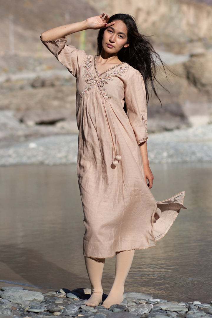 Beige Noor E Phool Dress