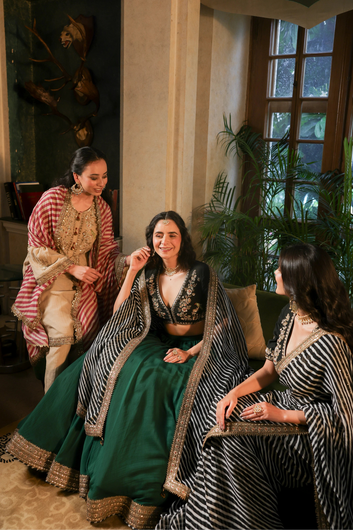 Green Noor E Summer Lehenga