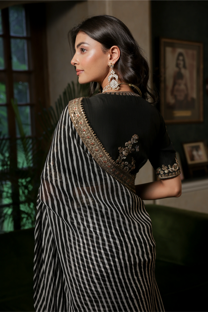 Black Noor E Summer Saree Set