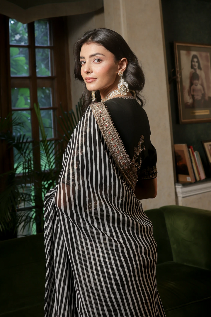 Black Noor E Summer Saree Set