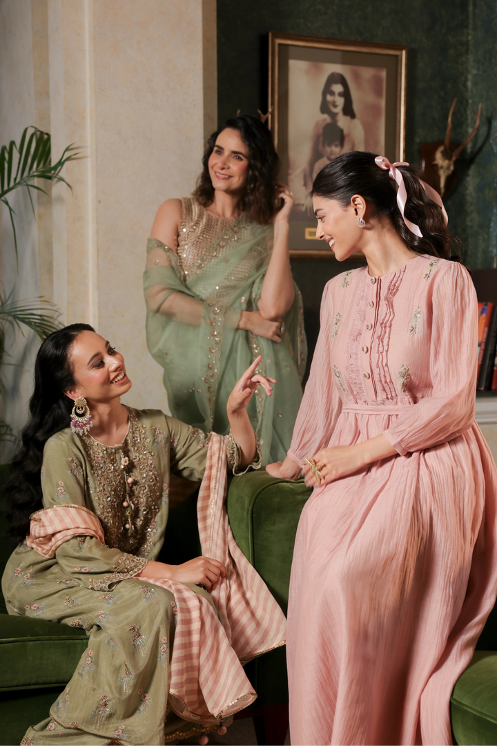 Pink Noor E Bow Dress