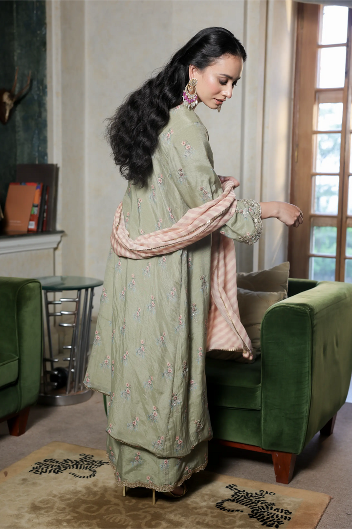 Rose Bow Print Kurta Set