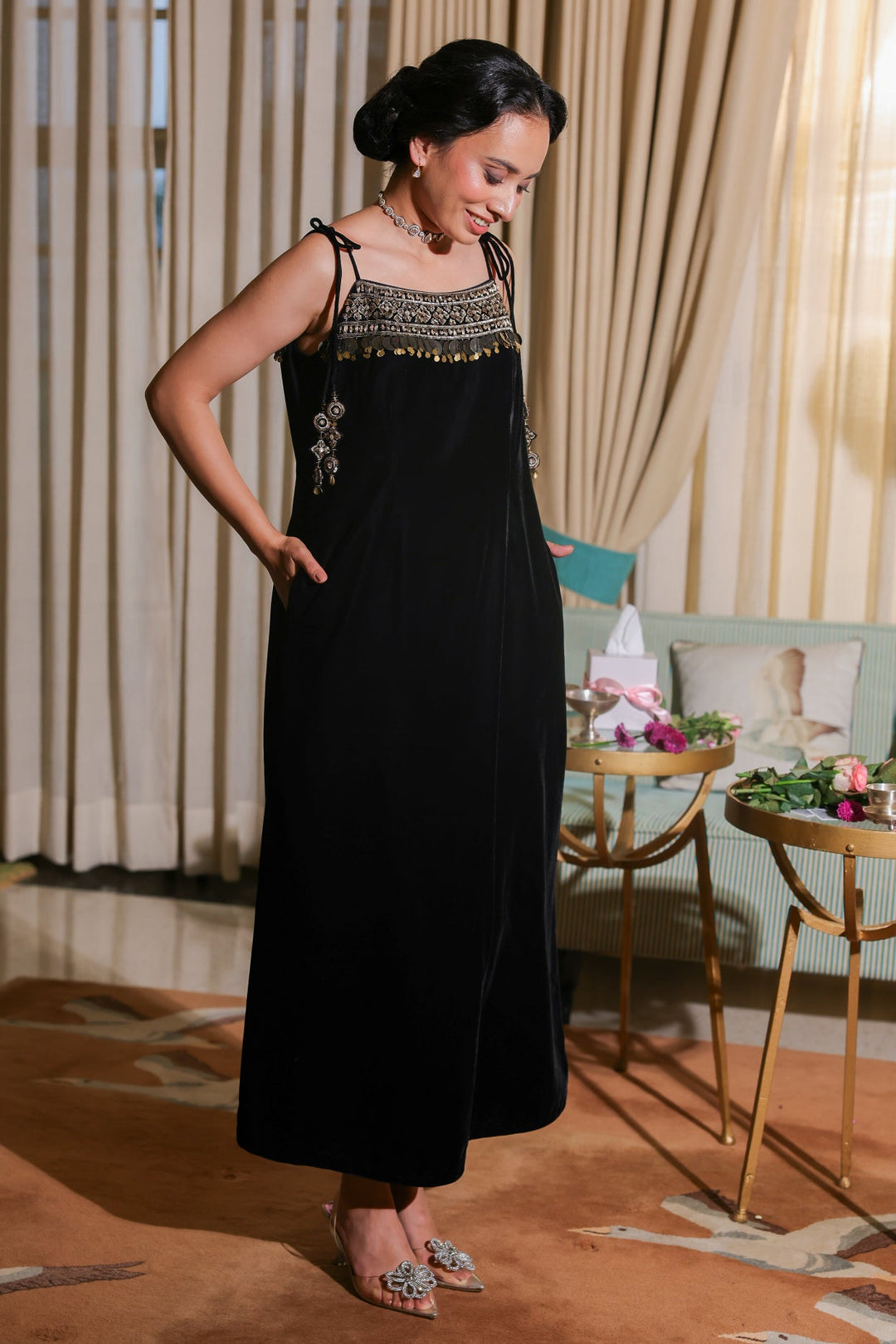 Long Velvet Dress S - Main Image