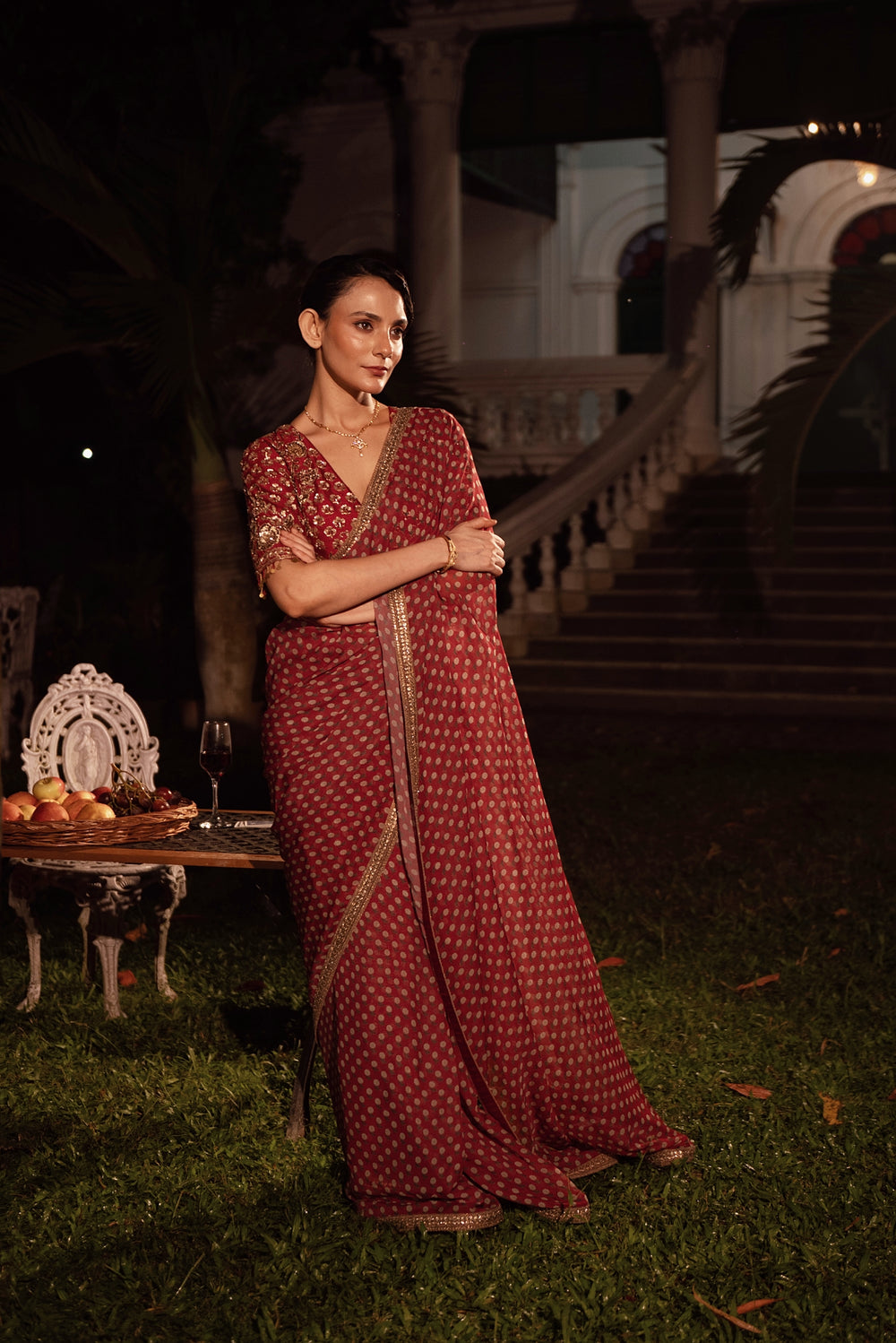 Red Anargul Saree