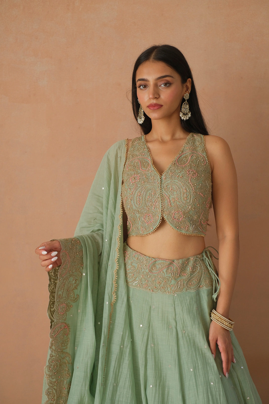 VRINDA DORI LEHENGA WINTER TEAL