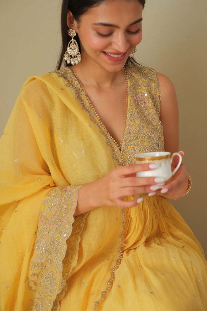 VRINDA DORI LEHENGA MANGO YELLOW