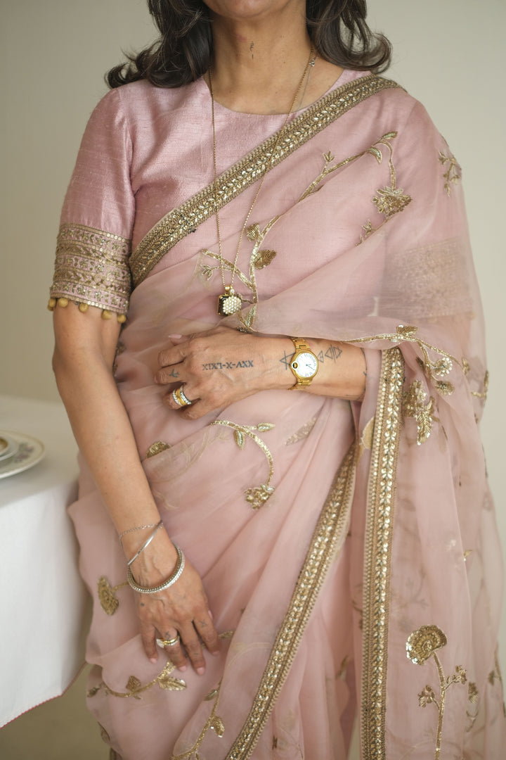 Pink Zareen Saree