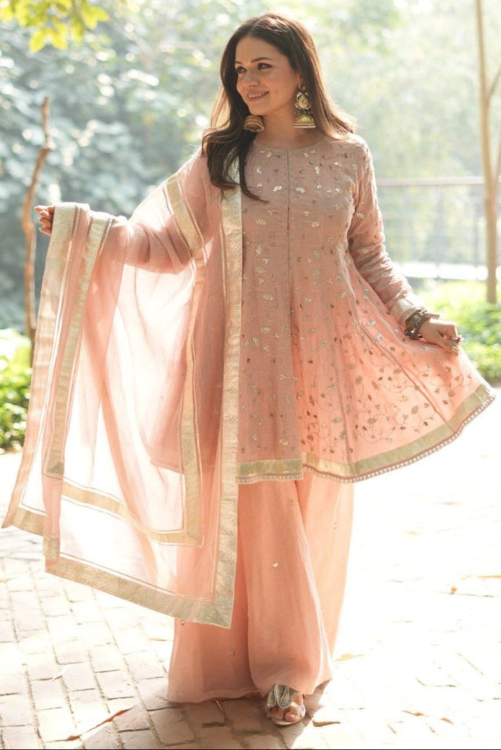 Heena Somani Noor Pink Delara Short Anarkali